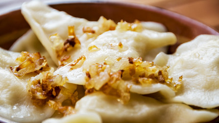 dumplings in a plate on the table
