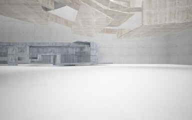 Abstract interior of  concrete. Architectural background. 3D illustration and rendering
