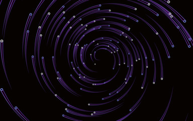 Abstract blue-violet background with a magic swirl of small glowing worms