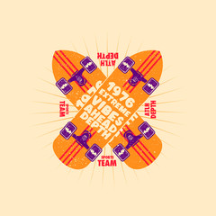 skateboard kids apparel sports colorful distressed poster