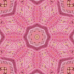 Pink geometric ethnic vector seamless pattern design surface