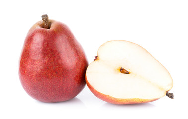 red pear fruits isolated on white background