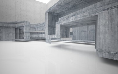 Abstract interior of  concrete. Architectural background. 3D illustration and rendering