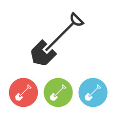Shovel flat vector icon isolated on white