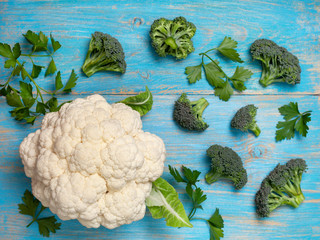 cauliflower and broccoli