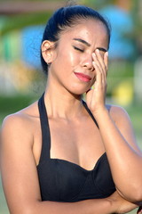 Fototapeta premium Unhappy Attractive Minority Female