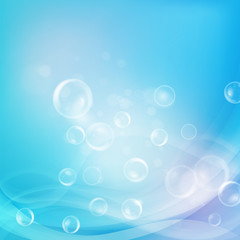 Fototapeta na wymiar Dark blue blur background with bubbles in vector.