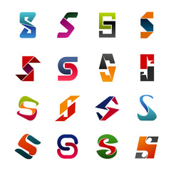 Letter s icons for business with abstract design