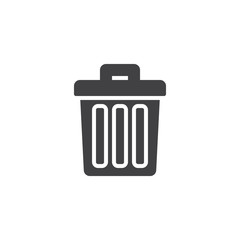 Trash can vector icon. filled flat sign for mobile concept and web design. Recycle bin simple solid icon. Symbol, logo illustration. Pixel perfect vector graphics