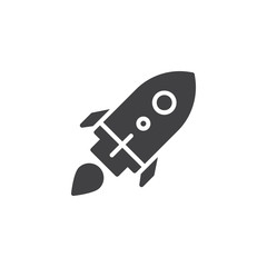 Startup rocket launch vector icon. filled flat sign for mobile concept and web design. Spaceship simple solid icon. Symbol, logo illustration. Pixel perfect vector graphics