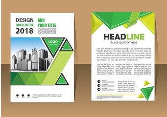 Brochure layout annual report poster flyer with geometric shape