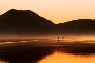 Atardecer en el mar cantabrico. Cantabria, ESpaña