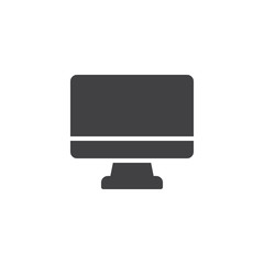 Computer monitor vector icon. filled flat sign for mobile concept and web design. Monitor screen PC simple solid icon. Symbol, logo illustration. Pixel perfect vector graphics