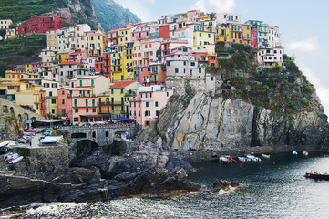 Fototapeta na wymiar Colorful Cinque Terre Italy houses