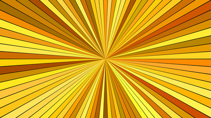 Orange abstract psychedelic star burst background - vector illustration from striped rays