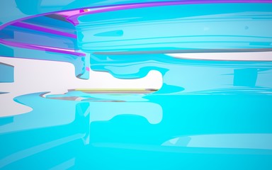 Abstract Architecture. Concept of organic architecture.3D illustration and rendering