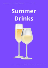 Summer Drinks Champagne Advertisement Poster
