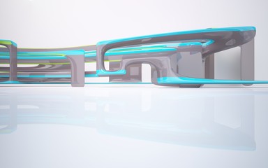 Naklejka premium Abstract Architecture. Concept of organic architecture.3D illustration and rendering