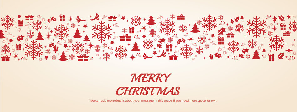 Christmas greeting card with space  pattern background vector illustration