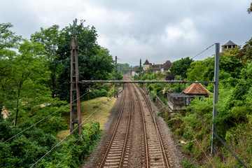 Fototapeta na wymiar close-up of the railway track in France