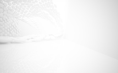 Obraz premium White smooth abstract architectural background whith gray lines . 3D illustration and rendering