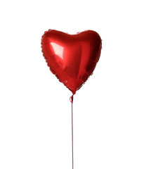 Single big  red heart balloon object for birthday isolated