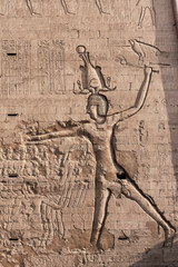Edfu Temple, Dedicated to the Falcon God Horus, Located on the west bank of the Nile, Edfu, Upper Egypt