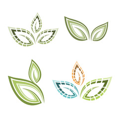 Natural Logo Leaf Set