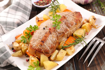 roast veal and vegetable