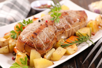 roast veal and vegetable