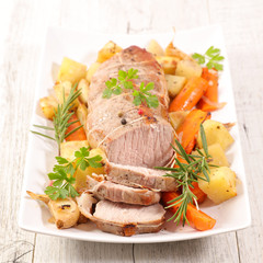 roast veal and vegetable