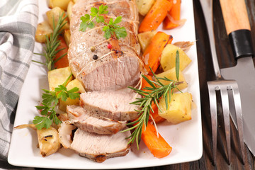 roast veal and vegetable
