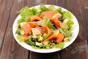 salad with salmon