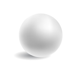 White matte realistic ball on isolated background. Vector illustraton