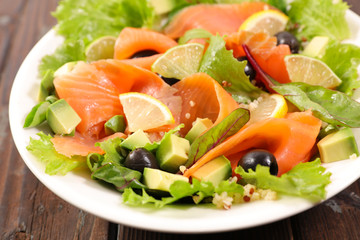 salad with salmon
