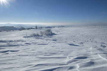 Die Wasserkuppe in der Rhön im Winter, Biosphärenreservat Rhön, Hessen, Deutschland
