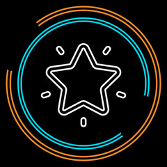 Simple Star Thin Line Vector Icon