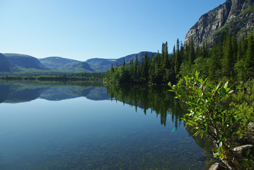Naklejka premium Lake Seydozero the Arctic of Russia