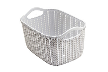 Plastic basket on white background