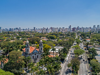 Fototapeta na wymiar Drone View from Sao Paulo City - Jardins - Brazil