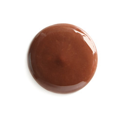 Delicious dark chocolate chip on white background