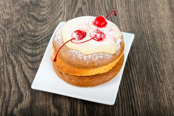 Pancake with cherry