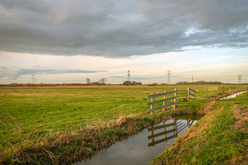 Dutch polder at the end of the afternoon