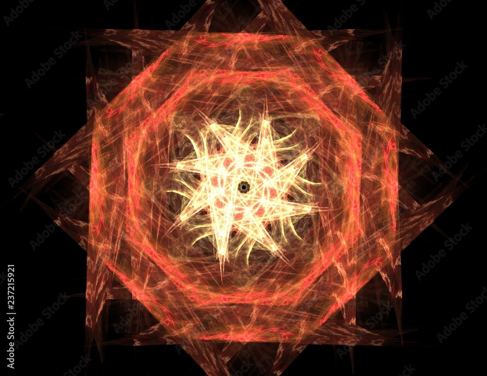 Fototapete an abstract computer generated modern fractal design on dark background. abstract fractal color text