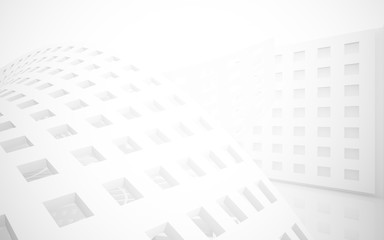 Fototapeta premium Abstract white interior highlights future. Architectural background. 3D illustration and rendering