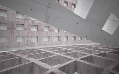 Abstract interior of  concrete. Architectural background. 3D illustration and rendering 