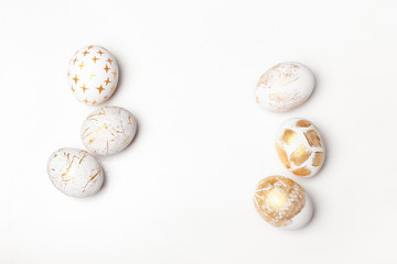 Beautiful Easter eggs on white background