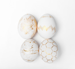Beautiful Easter eggs on white background