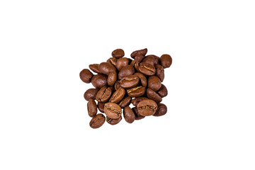 Pile of the coffee beans isolated on a white background