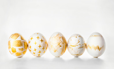 Beautiful Easter eggs on white background